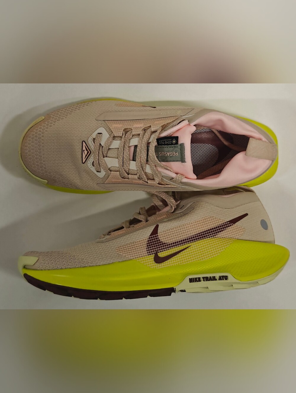 Nike Pegasus Trail 5 GTX Gore-Tex Sanddrift Cyber Women’s Running Shoes Size 8.5